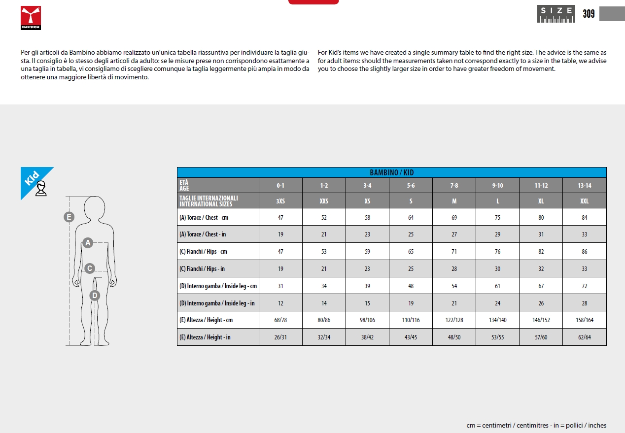 guida taglie nike bambino