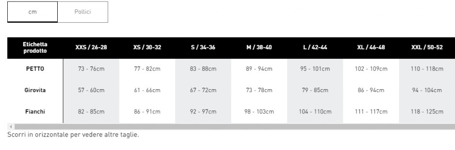 tabella misure adidas uomo